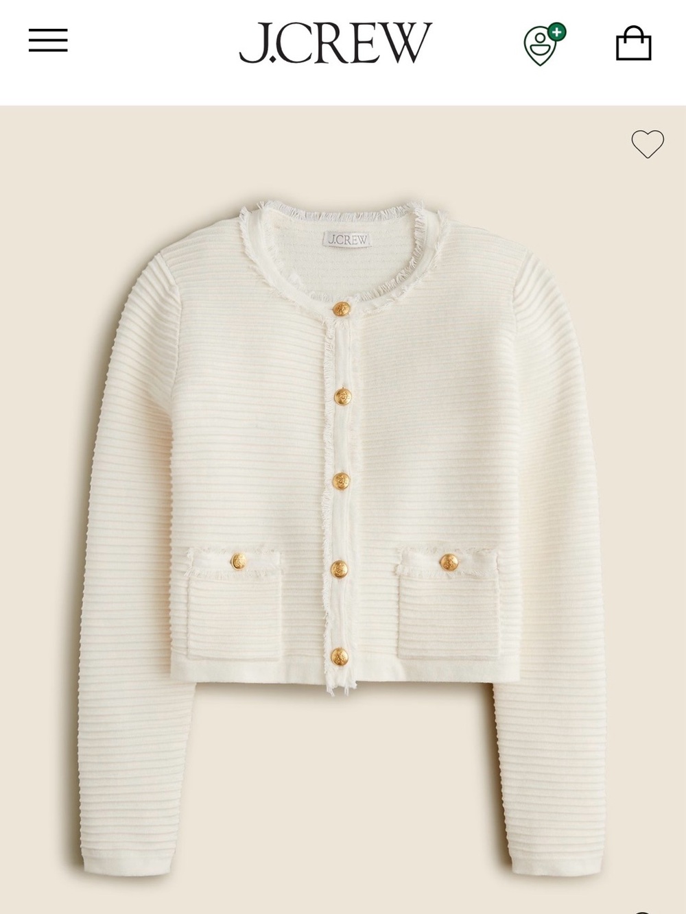 🌸Lady Sweater Jacket Emilie in Ivory Size L Minimalist Quiet Luxury Minimalist